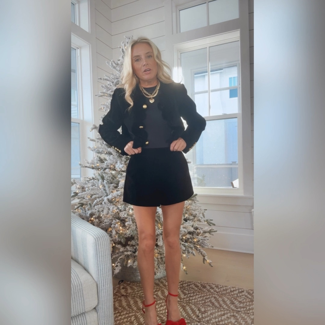 Buy one get one 50% off today. This little velvet blazer and shorts set is darling. Wearing size small in all. Bodysuit is perfection and size small  

#LTKStyleTip #LTKWatchNow #LTKHoliday