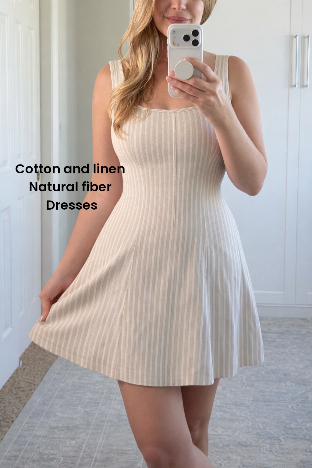 Cotton and linen natural fiber spring and summer casual dresses. Size down in this one if you want a tighter tailored fit, usually a small, got in xs. Small would be looser fit if you want

#LTKootd #LTKSaleAlert #LTKSpringSale