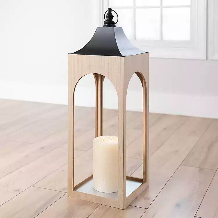 New Hampshire Blonde Wood Lantern, 35 in. | Kirkland's Home