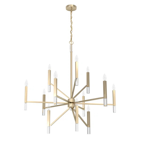 Sunjai 12 Light 3-Tier Sputnik Modern Linear Chandelier | Wayfair North America