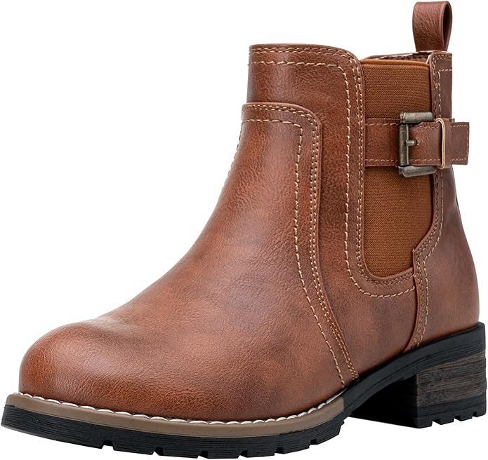 Jeossy Women's 9006 Ankle Boots Short Chelsea Booties for Women Low Heel with Zip | Amazon (US)