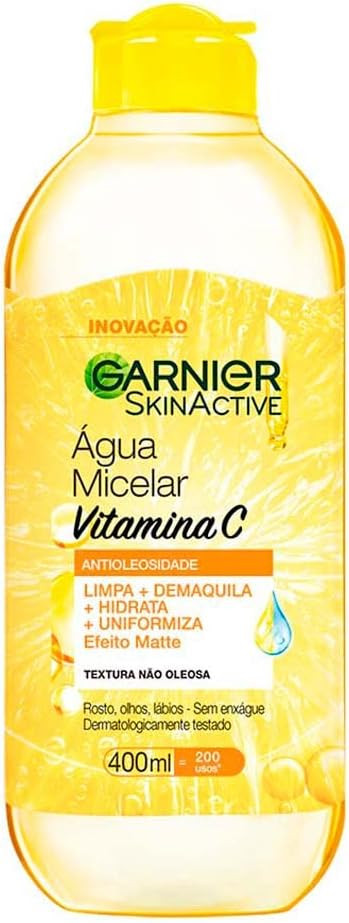 Garnier SkinActive, Água Micelar Antioleosidade com Vitamina C, Remove a Maquiagem e Ilumina a P... | Amazon (BR)