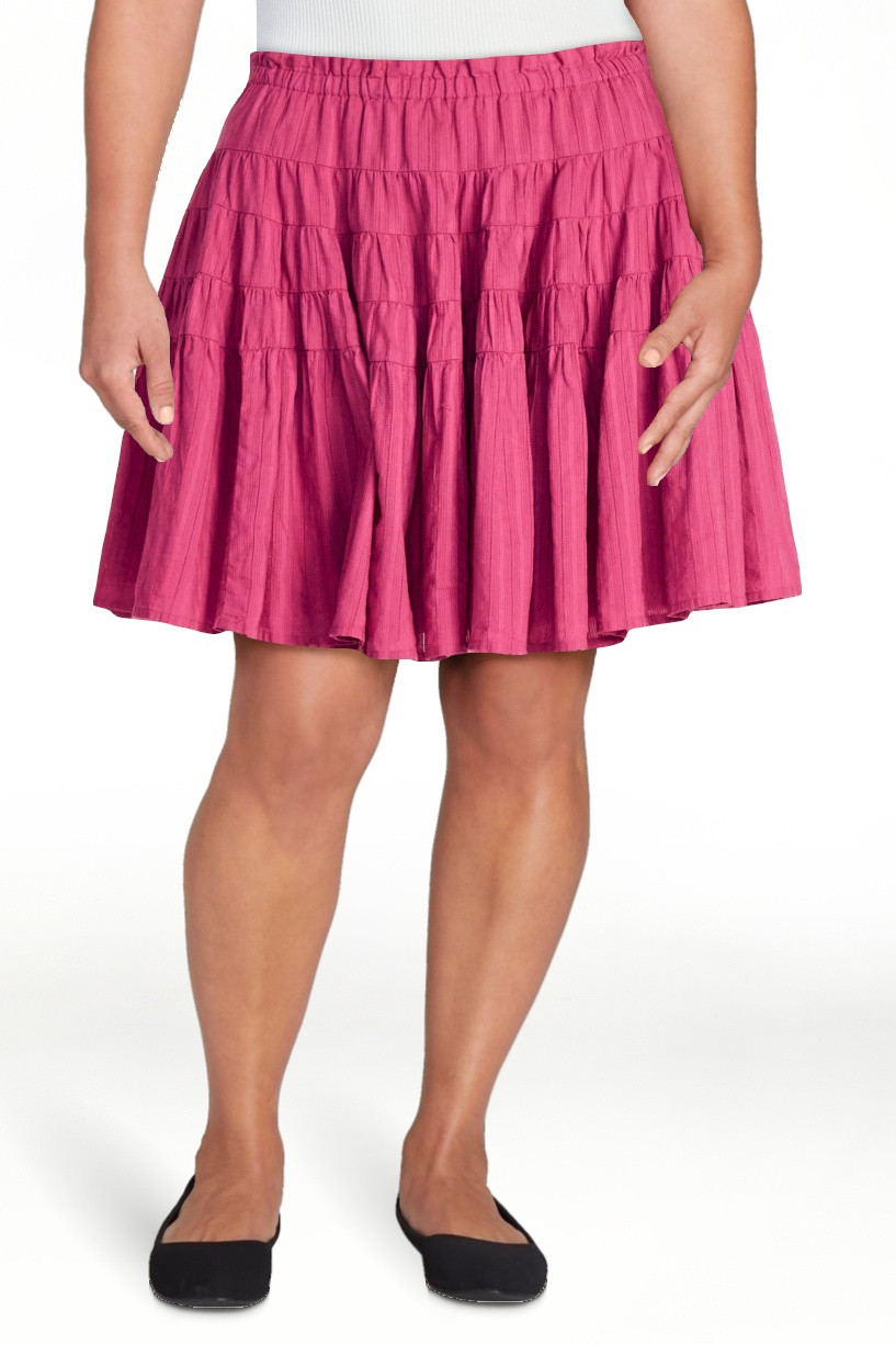 Scoop Women\u2019s Tiered Cotton Skirt, Sizes XS-4X | Walmart (US)