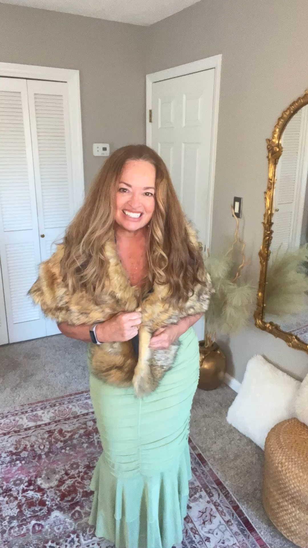 A beautiful faux fur stole for special occasion or to dress up a jacket or coat.
I love the golden hues in the fur mixture .

#LTKSeasonal #LTKOver40 #LTKWedding