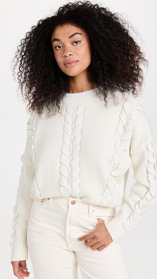 Club Monaco Woven Detail Sweater | SHOPBOP | Shopbop