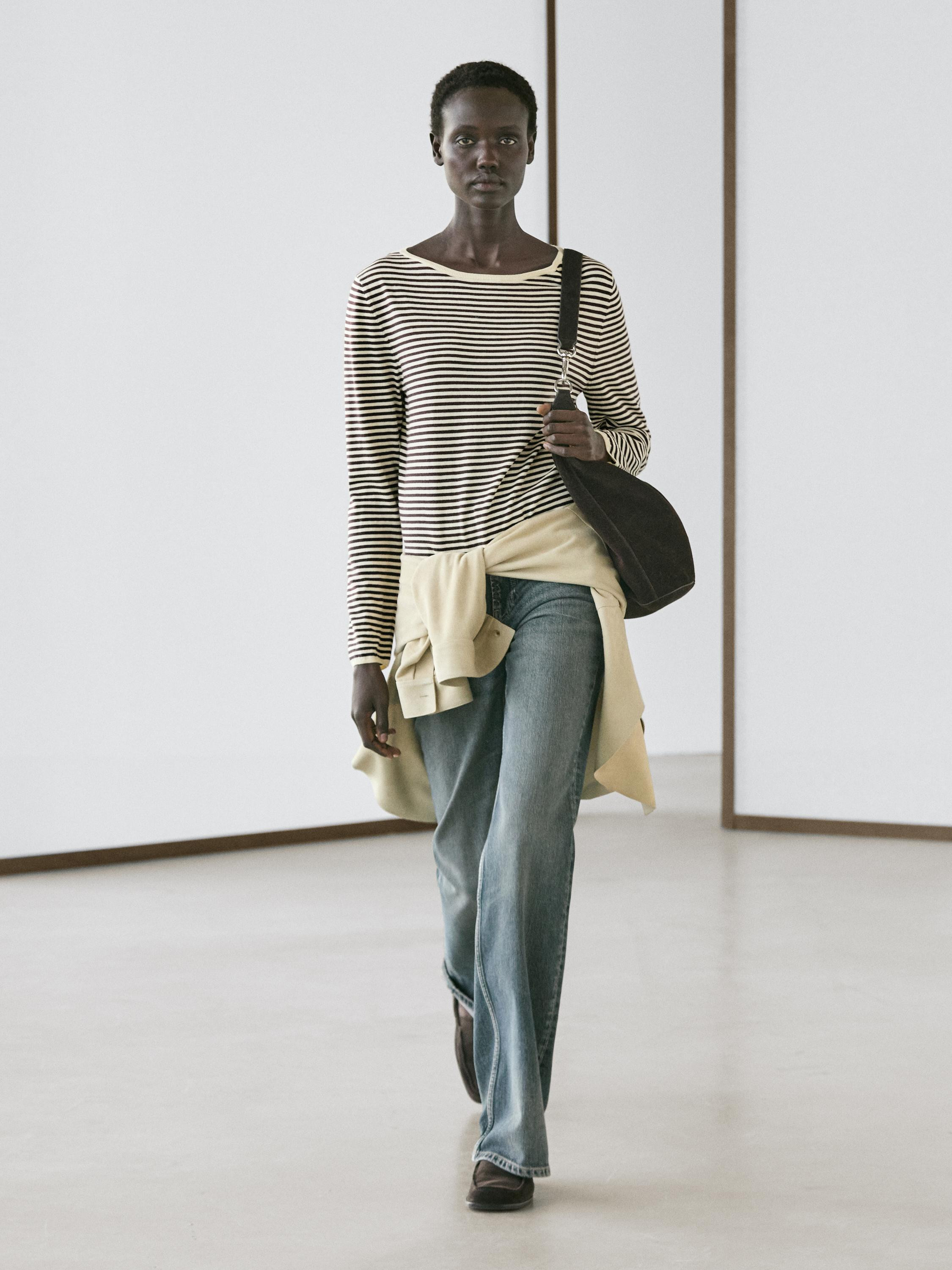 Long-sleeved striped knit jumper | Massimo Dutti DE