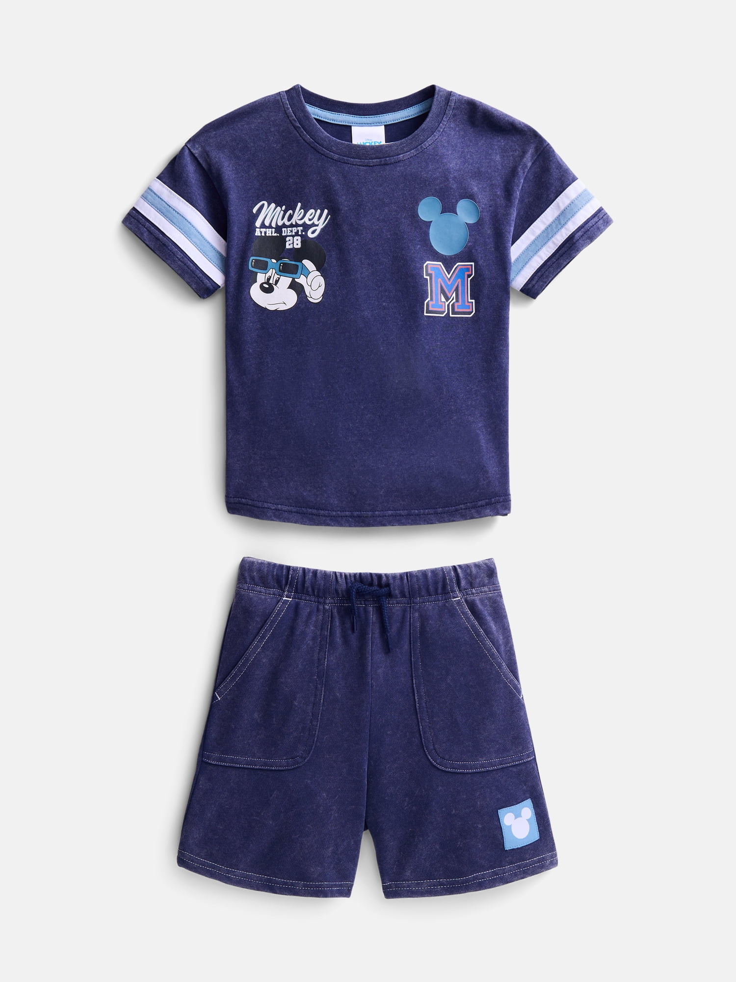 Mickey and Friends Toddler Boys Short Sleeve Graphic Tee and Matching Shorts Outfit Set, 2-Piece,... | Walmart (US)