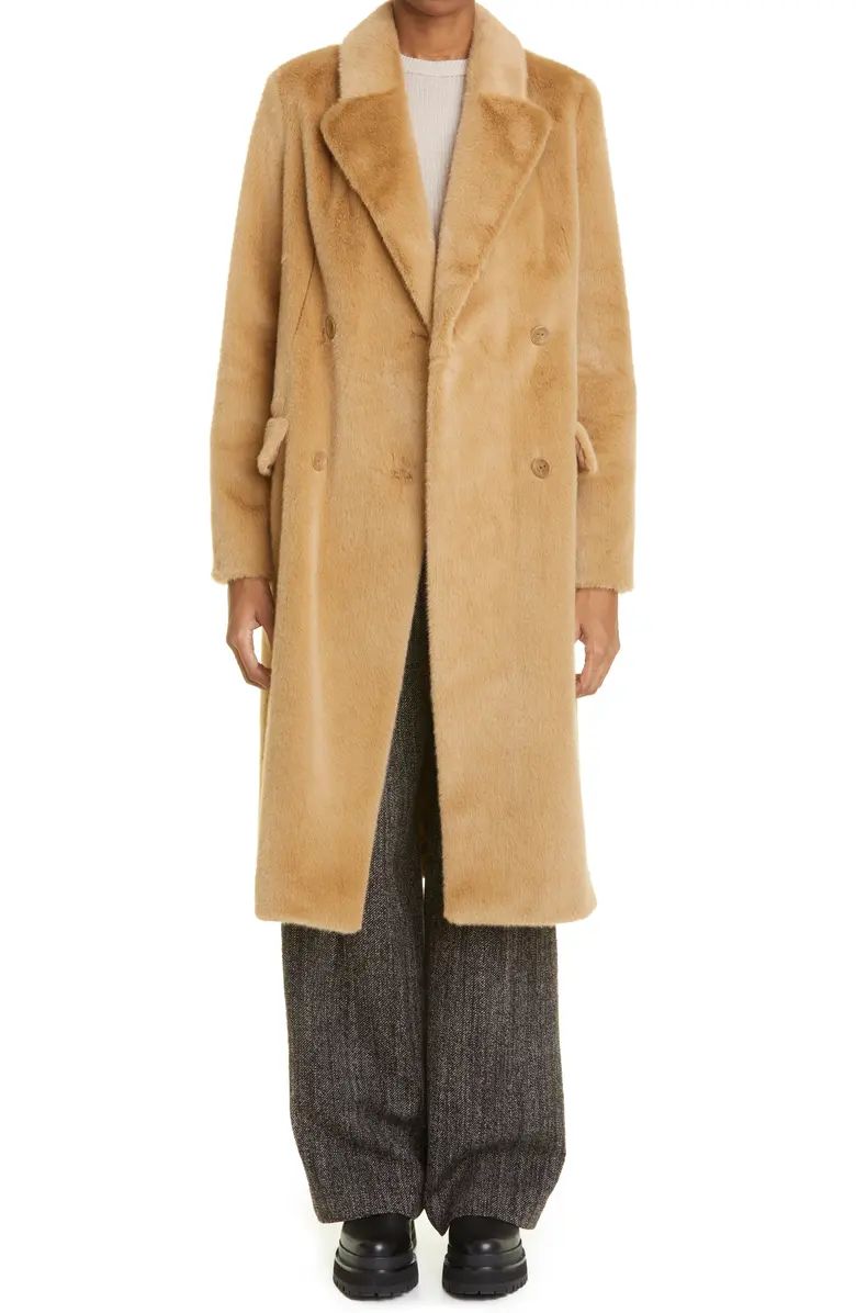 Stand Studio Minou Double Breasted Faux Fur Coat | Nordstrom | Nordstrom