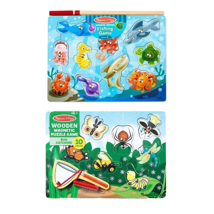 Melissa &#38; Doug Magnetic Wooden Puzzle Game Set: Fishing and Bug Catching | Target
