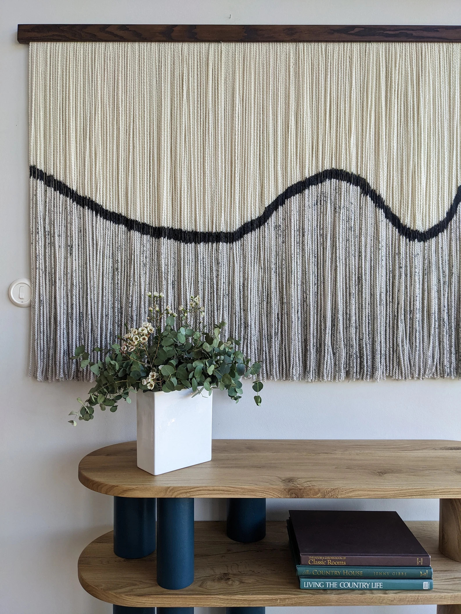 Minimal tapestry, dip dye fiber art, yarn wall decor, woven wall art, dyed yarn wall hanging, woo... | Etsy (US)