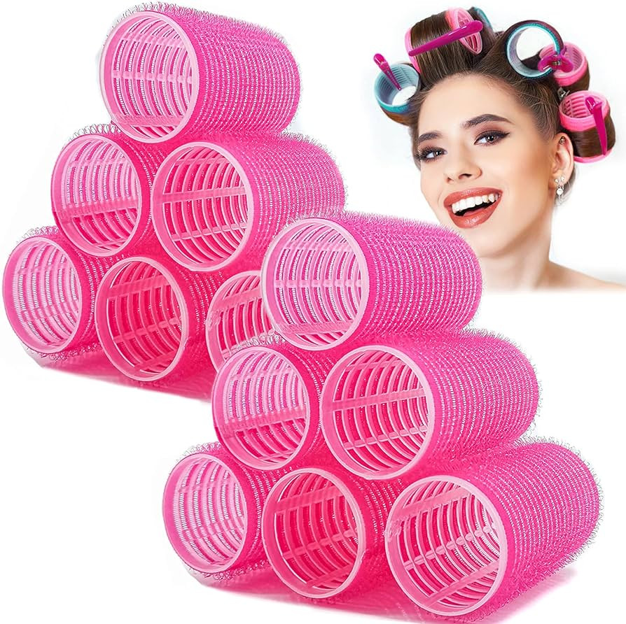 Hair Rollers, 12 Pack Self Grip Salon Hairdressing Curlers, DIY Curly Hairstyle,Colors May Vary (... | Amazon (US)