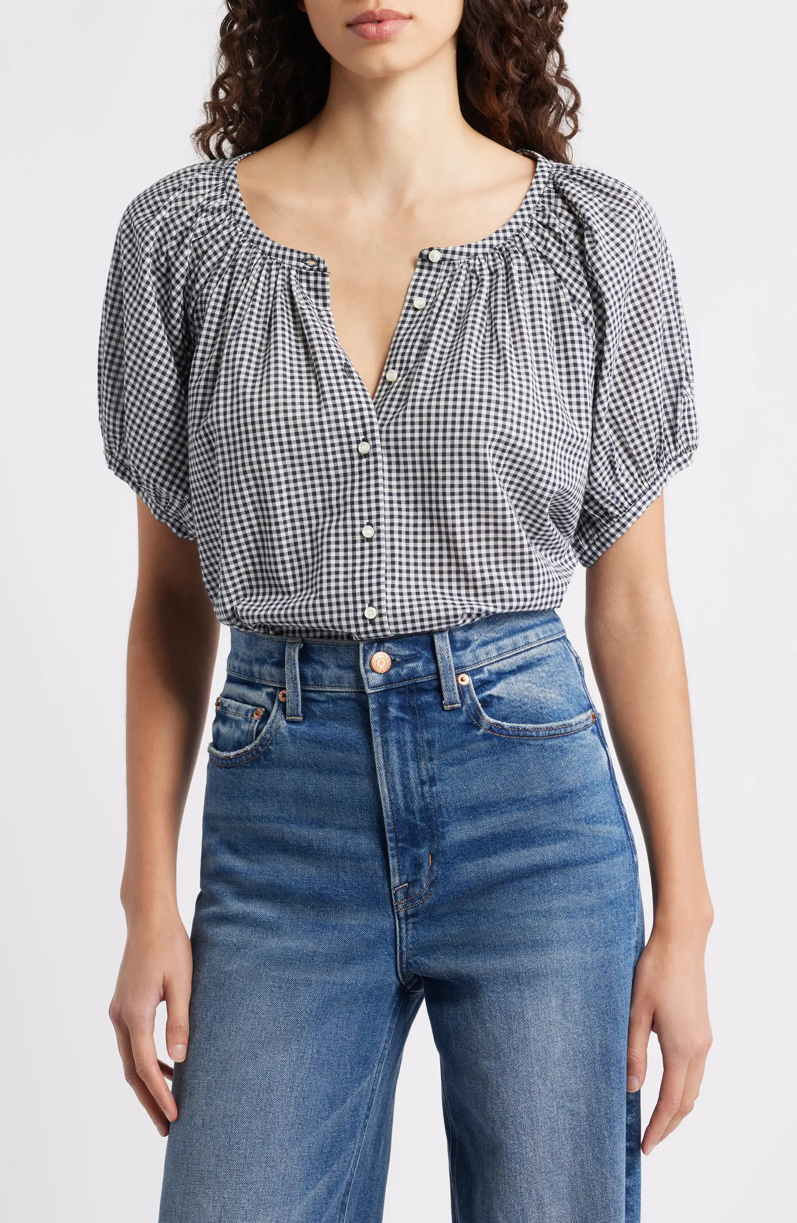 June Gingham Check Organic Cotton Top | Nordstrom