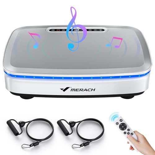 MERACH Vibration Plate Exercise Machine With 2 Tension Ropes, LED Display - Workout Equipment for Home, Women and Men | Amazon (US)