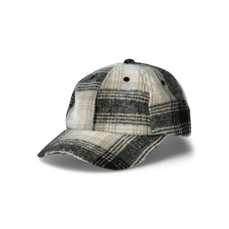 Time and Tru Women's Plaid Flannel Baseball Hat, Dark Grey - Walmart.com | Walmart (US)