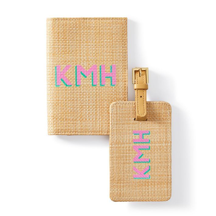 Raffia Passport Case and Luggage Tag | Mark and Graham