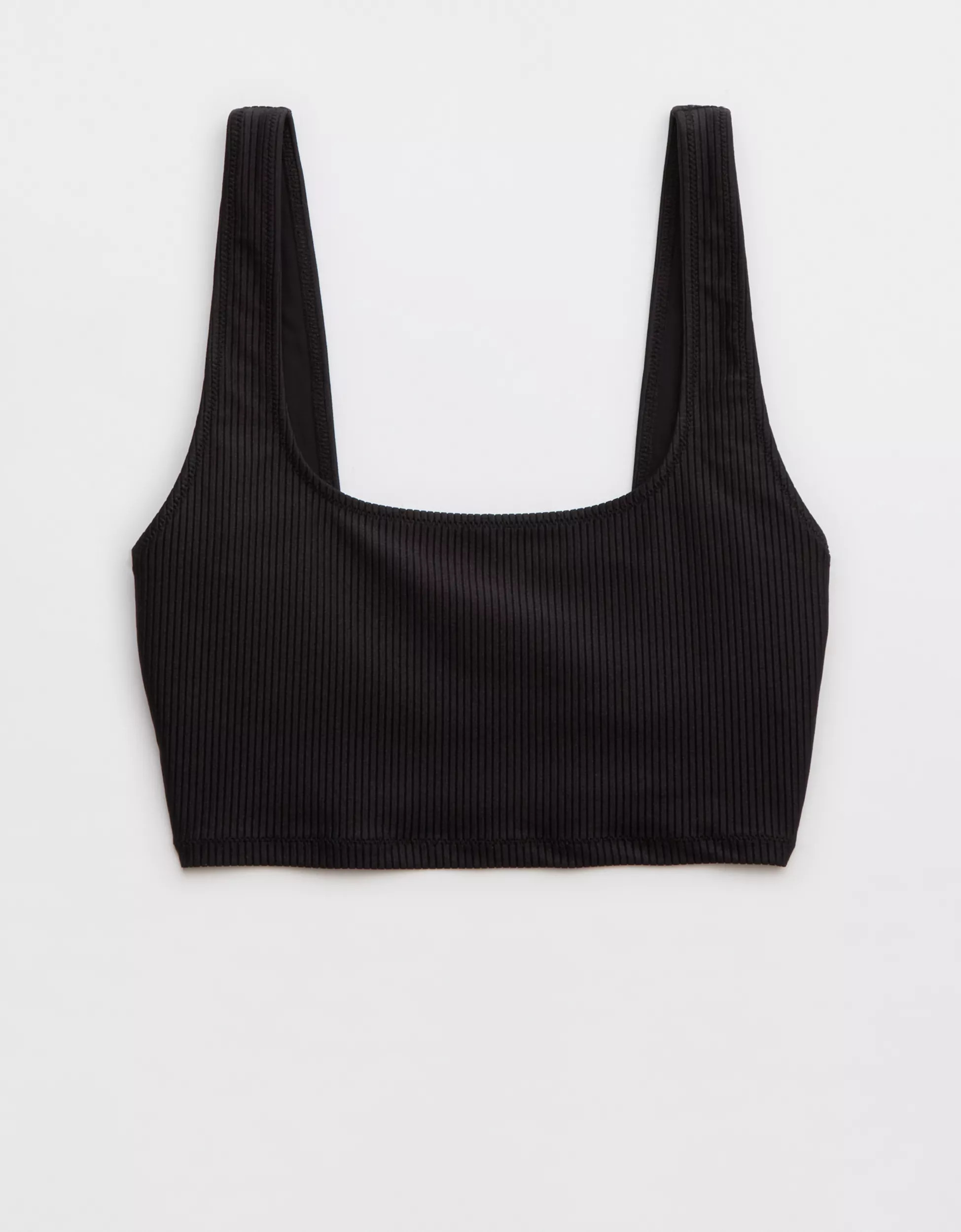 Aerie Shine Rib Longline Scoop Bikini Top | Aerie