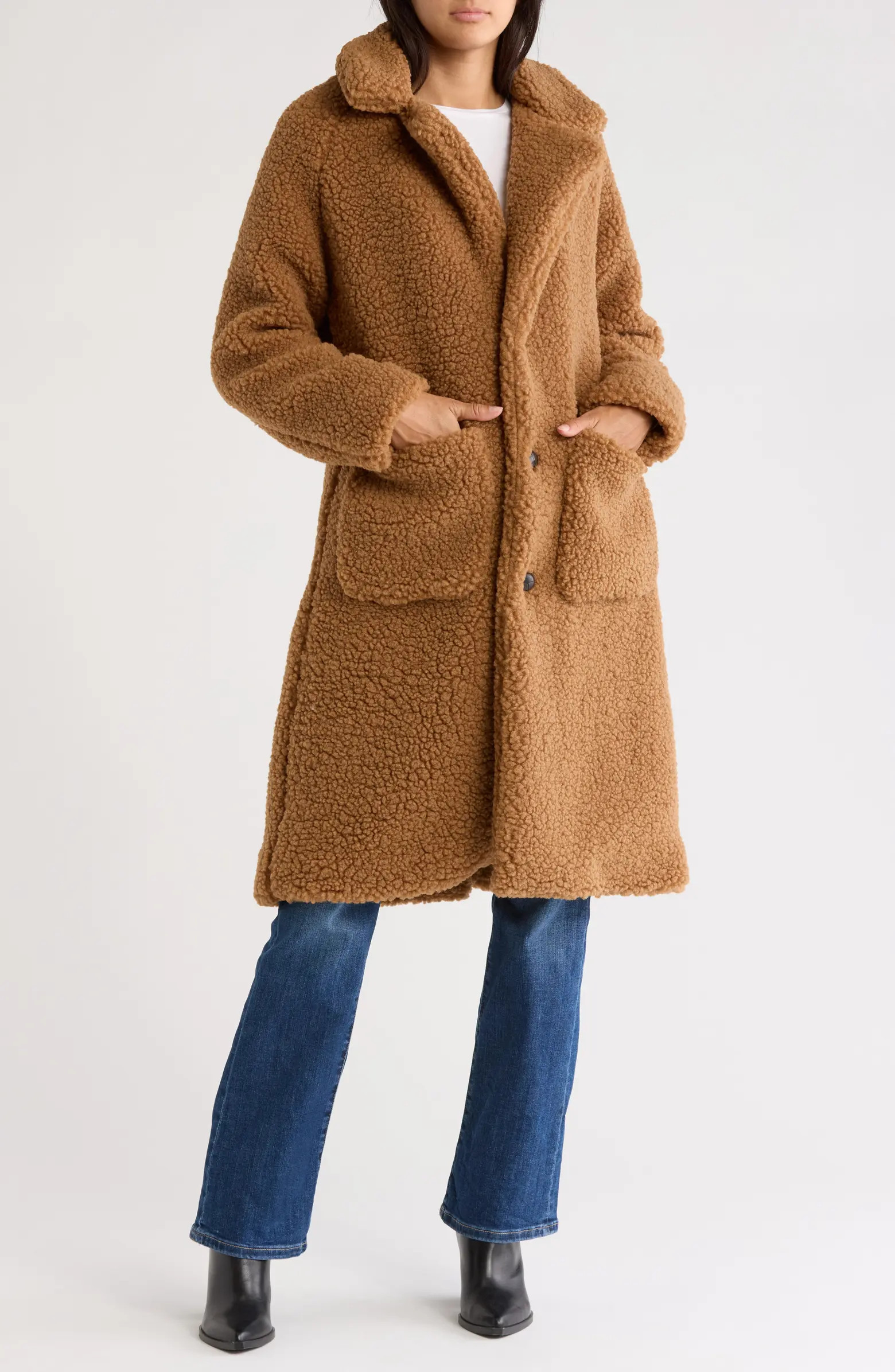 Patch Pocket Teddy Coat | Nordstrom Rack