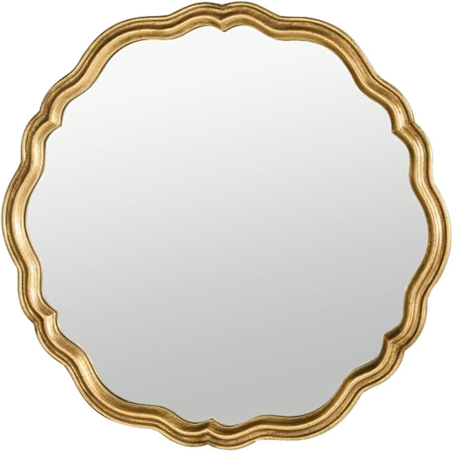 Vintage Round Wall Mirror, Antique Gold Makeup Mirror, 70/80cm (28/32in) Circle Decorative Mantel... | Amazon (US)