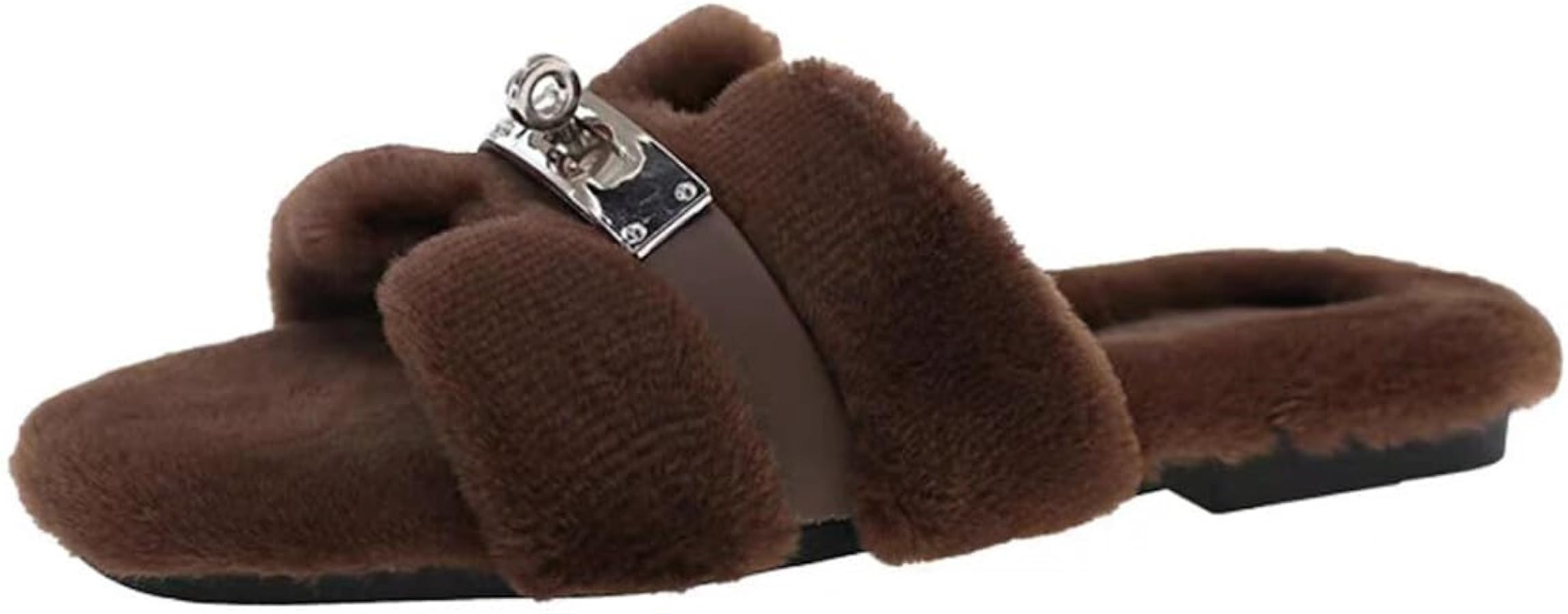 Axellion Womens Fuzzy Slides Open Toe Fluffy House Slippers | Amazon (US)