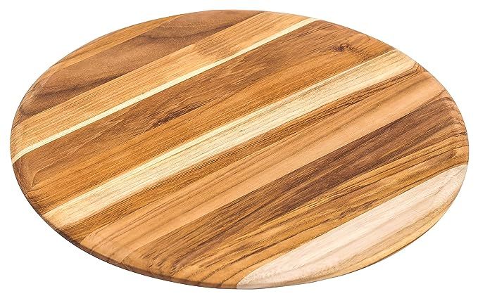 Teakhaus Giant Cutting and Serving Board - Large Round Teak Woods Carving Board - Slim and Lightw... | Amazon (US)