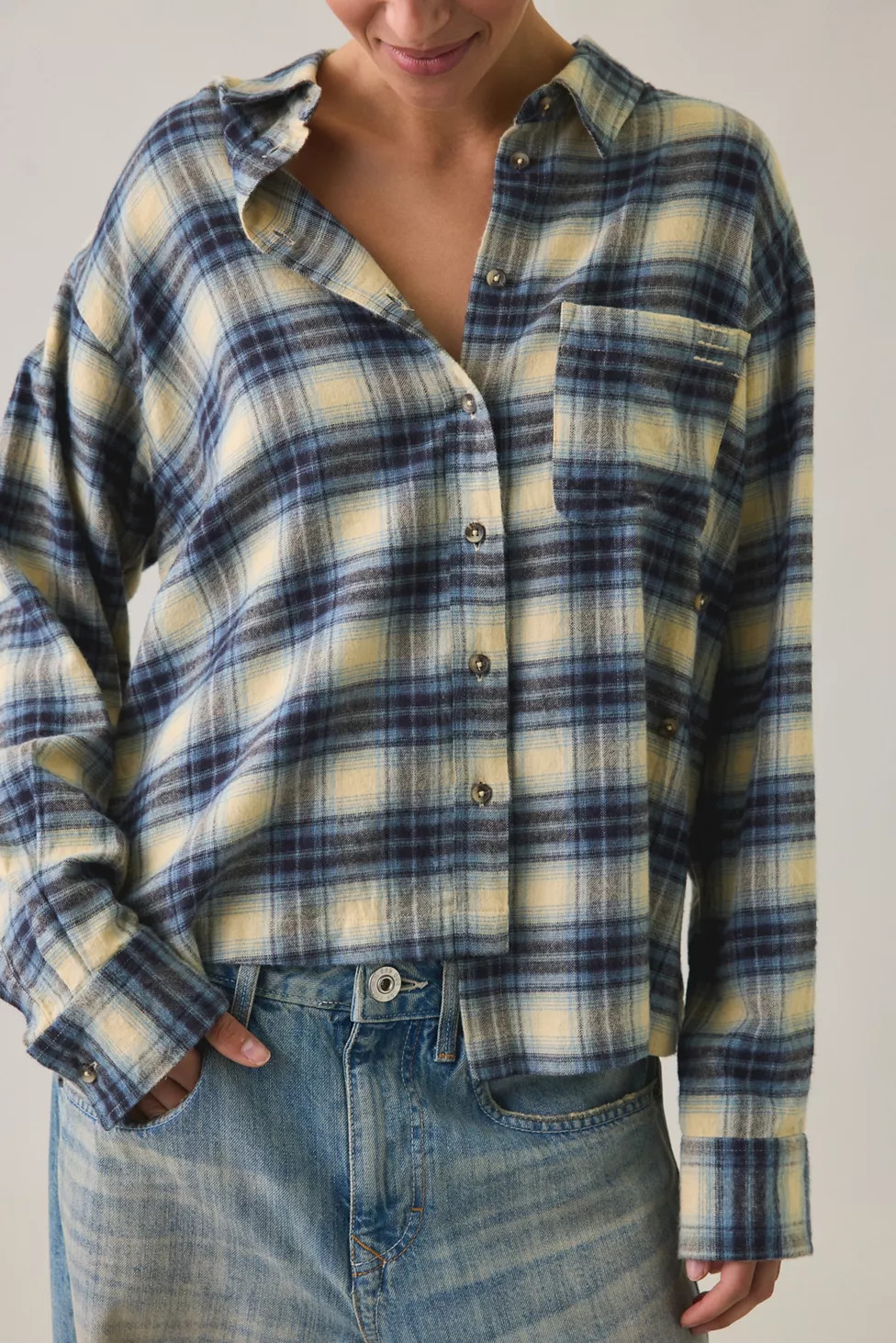 BDG Riley Oversized Flannel Button-Down Shirt | Urban Outfitters (US and RoW)