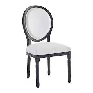 Modway Emanate Vintage French Black White Upholstered Fabric Dining Side Chair EEI-4667-BLK-WHI | The Home Depot