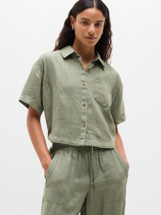 Retreat Linen Short Sleeve Shirt | Athleta