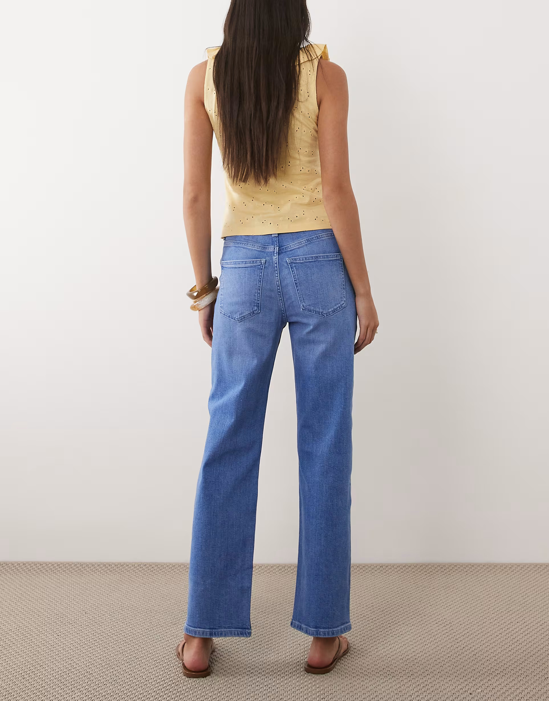 ASOS DESIGN ankle grazer comfort stretch straight leg jeans in bright blue | ASOS (Global)