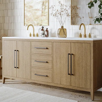 Grisella 72" Free Standing Double Bathroom Vanity with Quartz Top | Wayfair North America