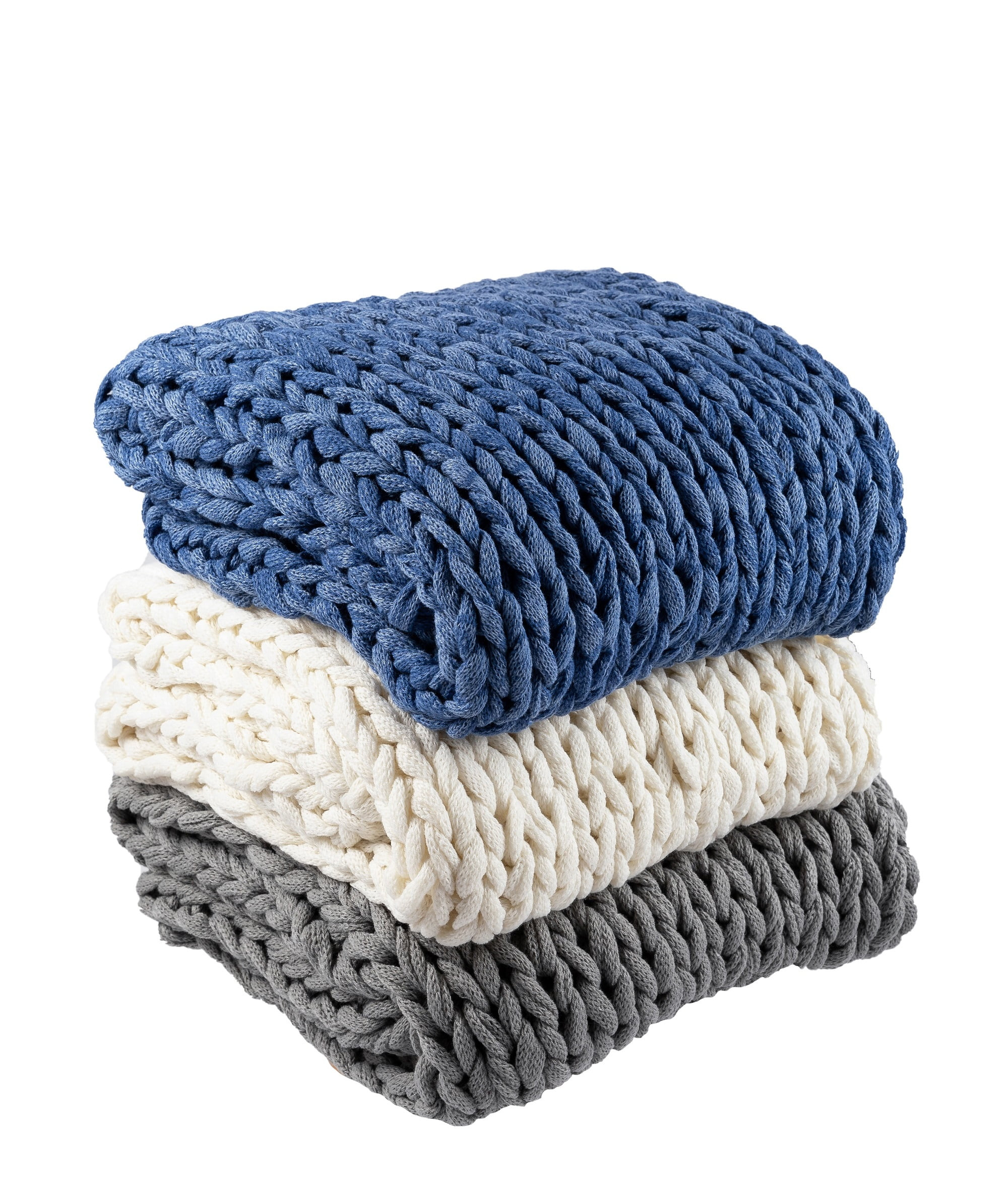 Silver One Super Chunky Knitted Throw Blanket, Cream, 50" x 60" | Walmart (US)