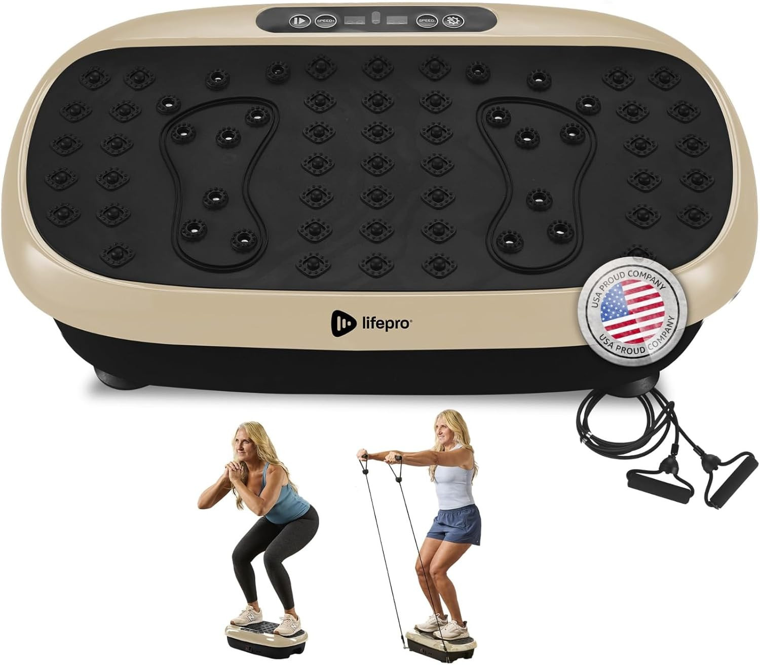LifePro - HexaPlate Lite Vibration Plate – Compact Whole Body Exercise Machine for Toning & Recovery - Light Gold | Best Buy U.S.