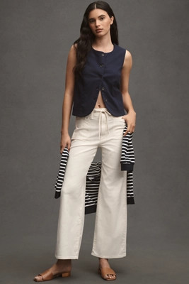 PAIGE Ari High-Rise Wide-Leg Tie-Waist Jeans | Anthropologie (US)