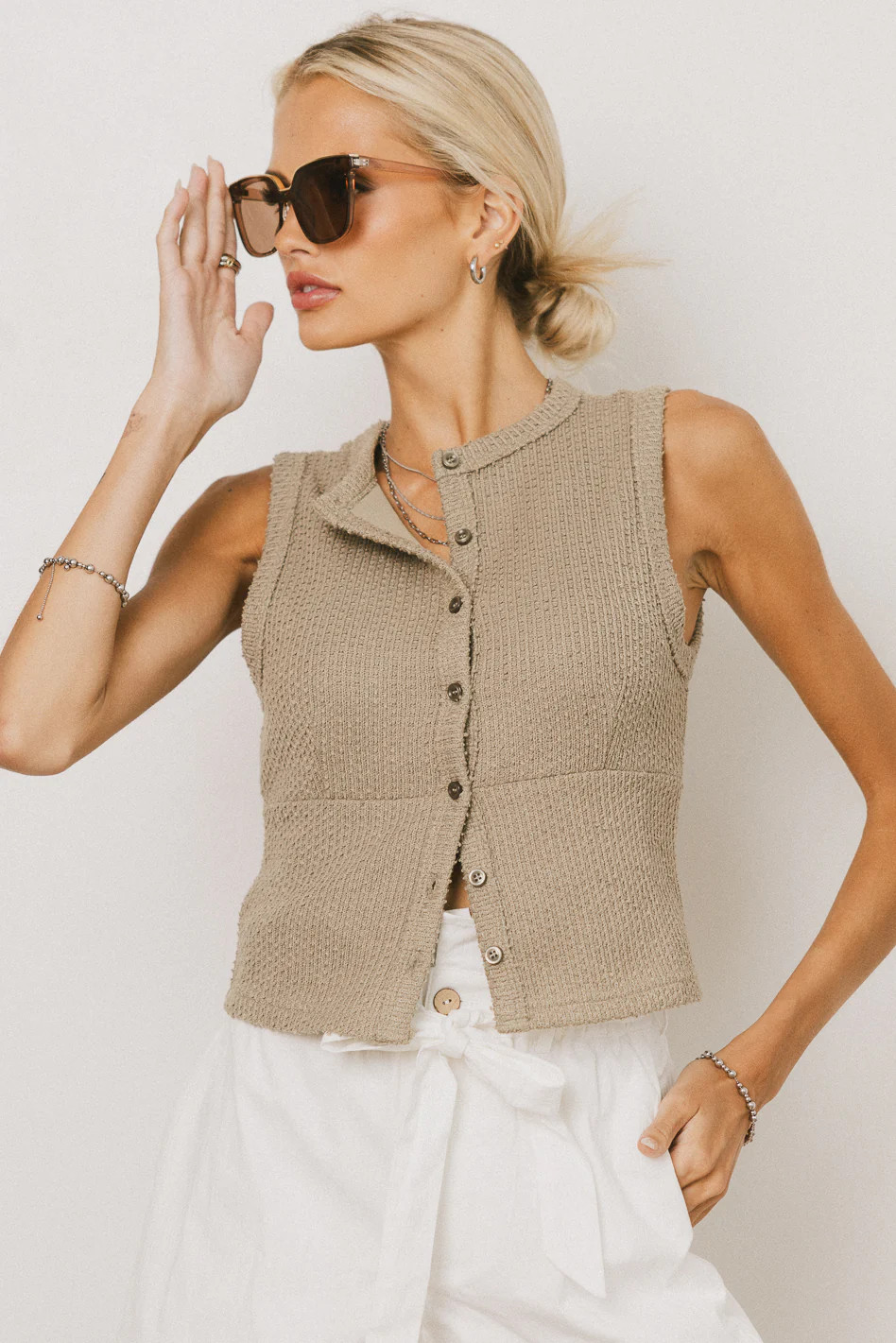 Griffin Knit Tank Top in Sage | Böhme US