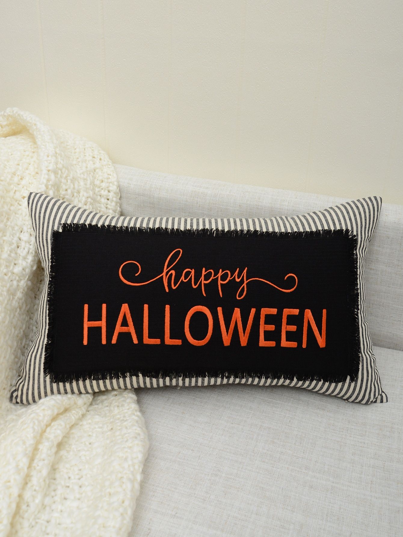 Halloween Embroidery Lumbar Pillowcase Without Filler | SHEIN