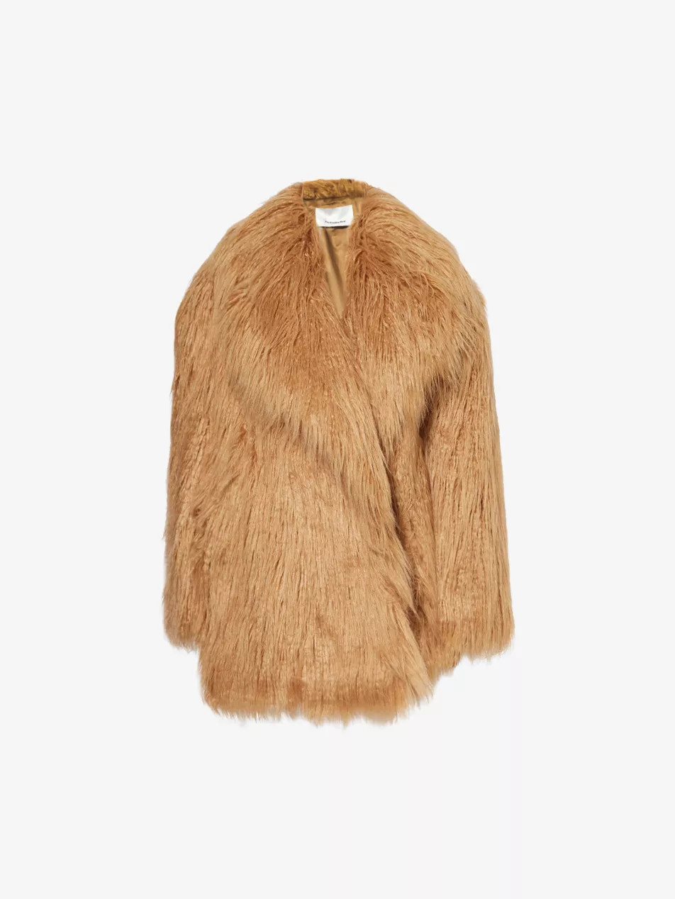 Miley notch-lapels relaxed-fit faux-fur coat | Selfridges