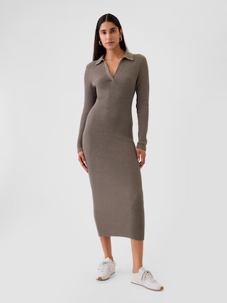 CashSoft Rib Midi Polo Sweater Dress | Gap (US)