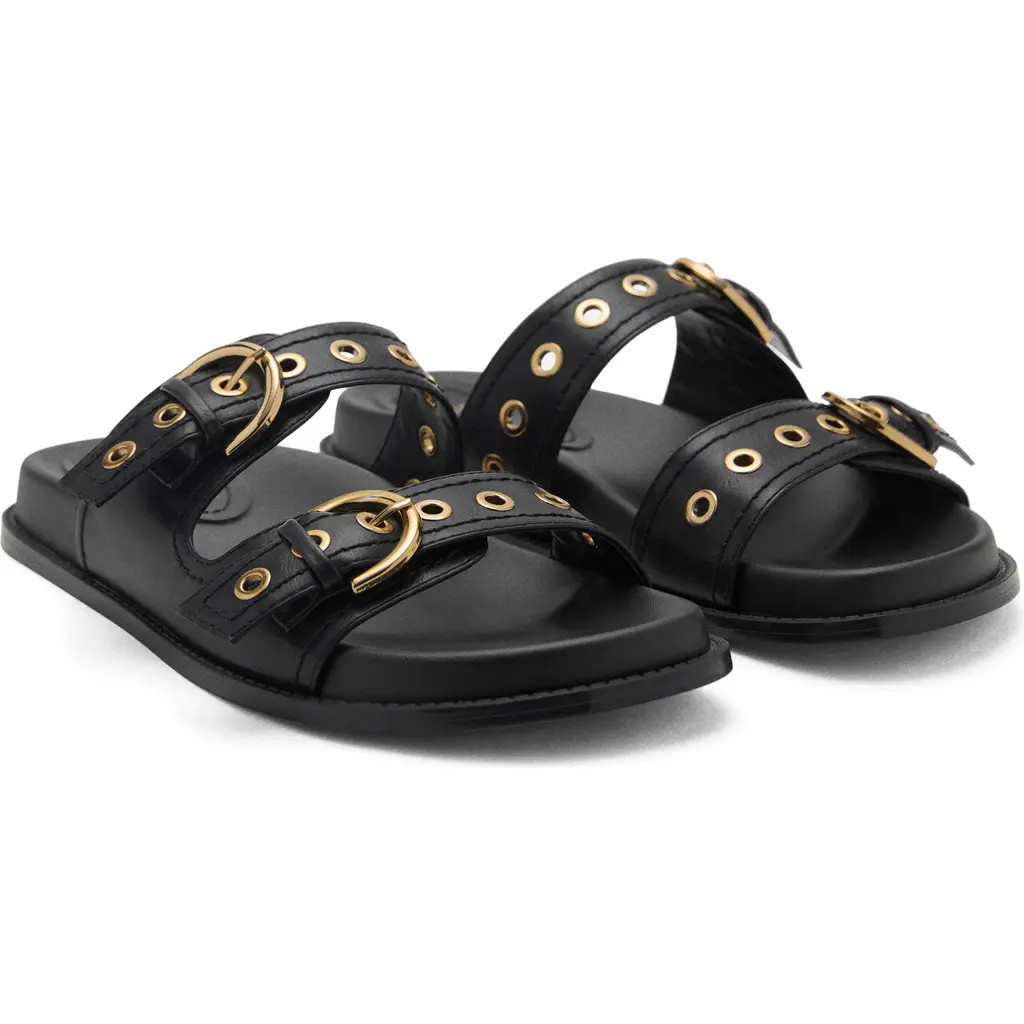 MANGO Buckle Slide Sandal in Black at Nordstrom, Size 7.5Us | Nordstrom