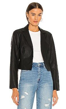 BLANKNYC Faux Leather Cropped Blazer in Truth or Dare from Revolve.com | Revolve Clothing (Global)