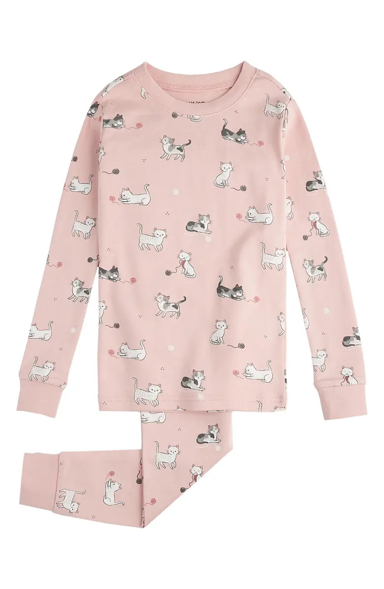 Kids' Cat Print Glow in the Dark Fitted Two-Piece PajamasPetit LemToddler & Little Girl | Nordstrom