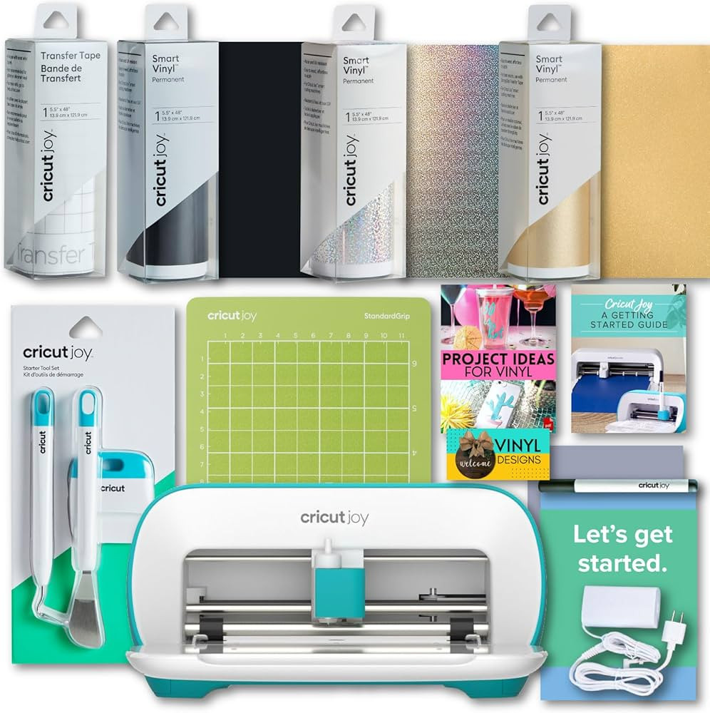 Cricut Joy Machine with Smart Vinyl Rolls, Standard Grip Cutting Mat and Joy Tool Set Bundle - St... | Amazon (US)
