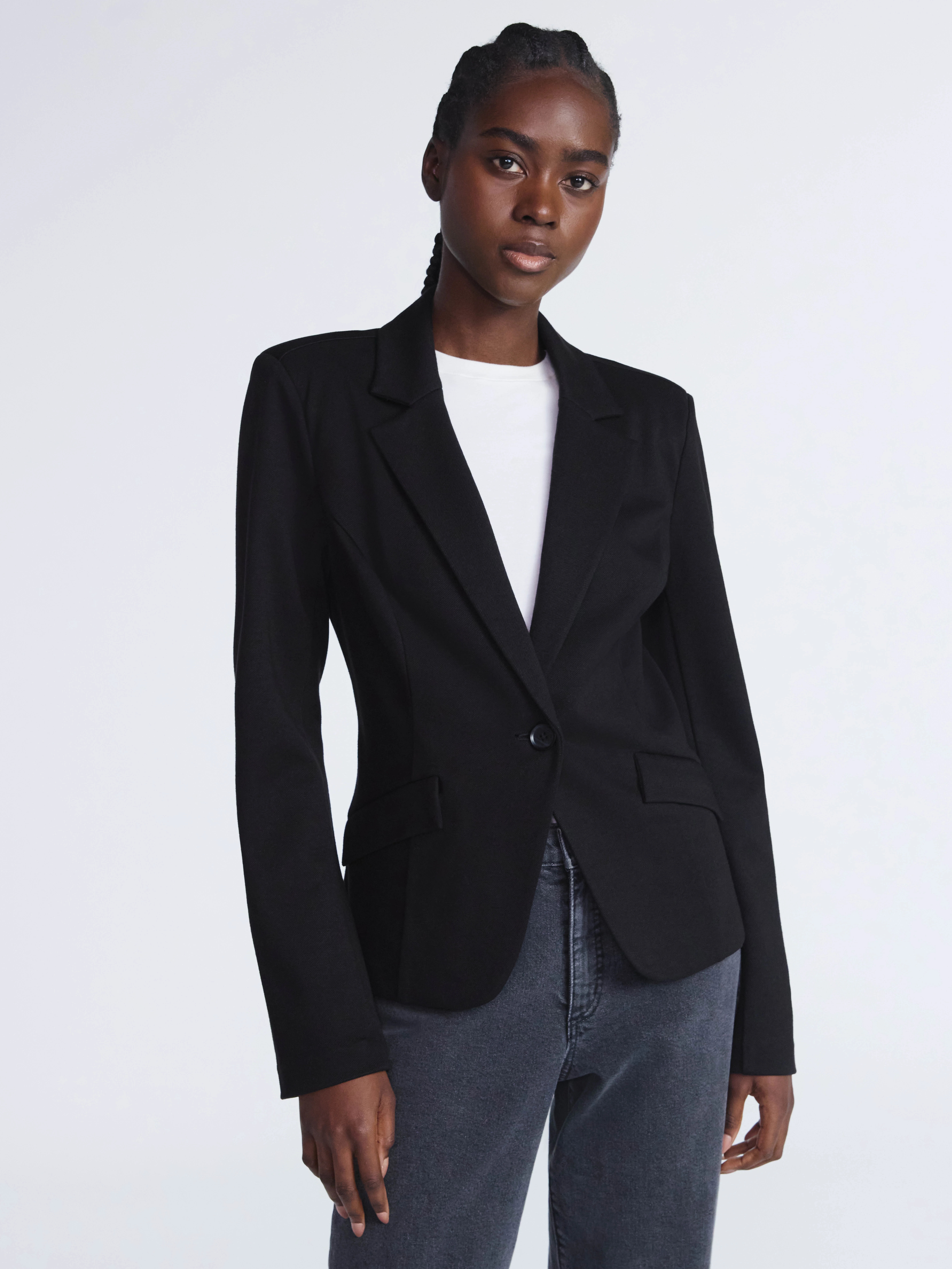 Scoop Women's Ponte Twill Sculpted Fit Blazer, Sizes XS-XXL | Walmart (US)