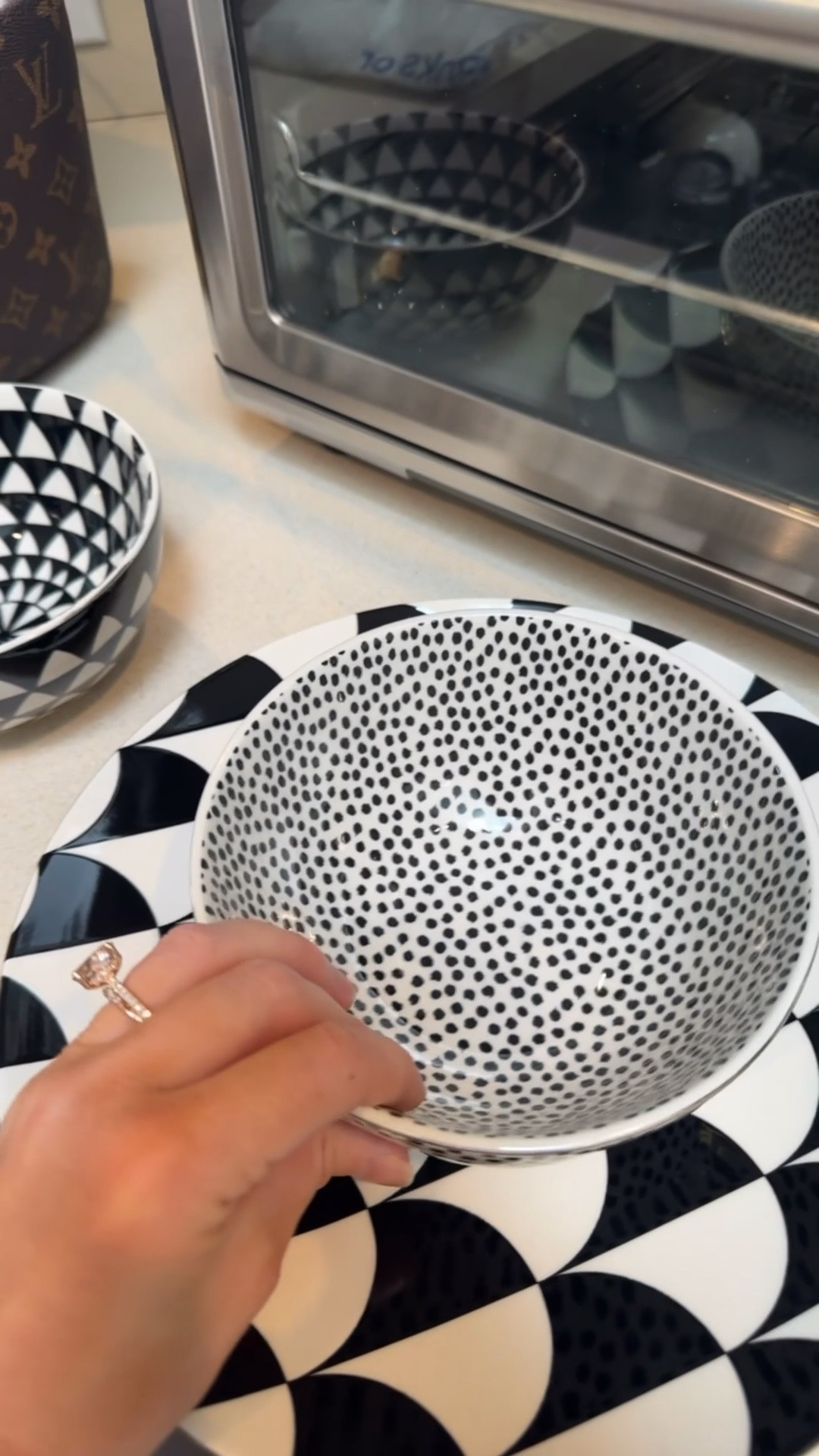 Love, love, LOVE my affordable Anthro inspired everyday dinnerware...and they just rolled out a new design! Black and white dishes can go with everything, and the gold detail is such a nice touch. These are the dishes in the kitchens on Love Is Blind, but I had them before they were cool. 😎😂 Mix and match for an elevated look. Dinner plates, salad bowls, dessert plates, serving trays, coffee mugs…they’ve got it ALL! 🖤🤍🖤🤍

#LTKHome #LTKFindsUnder50 #LTKfoodie