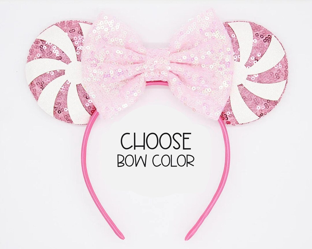 Bubblemint Swirl Mouse Ears Headband | Pink Swirl Mouse Ears | Candy Swirl Mouse Ears | Christmas... | Etsy (US)