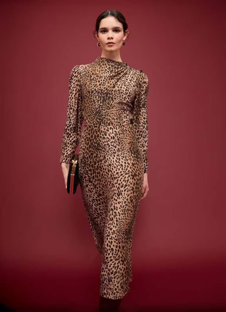 Samantha Brown Leopard Print Silk Dress | L.K. Bennett (UK)