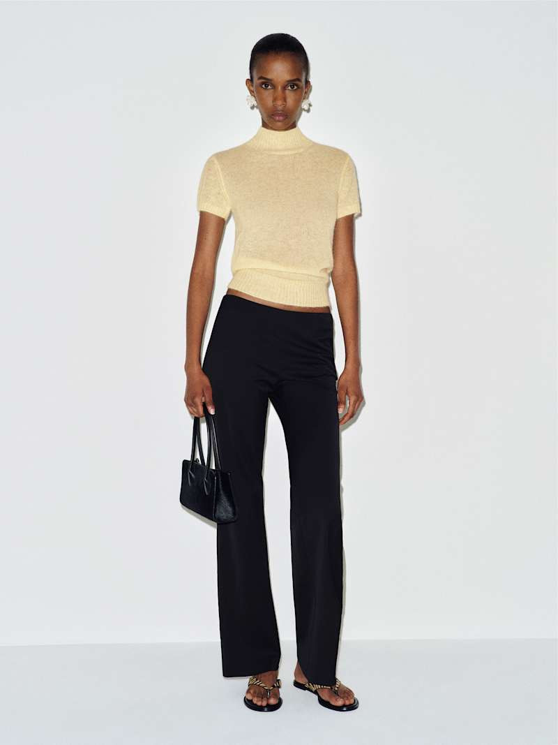 Reformation Laurel Sheer Alpaca Mock Neck Purple XL | Reformation (Global)