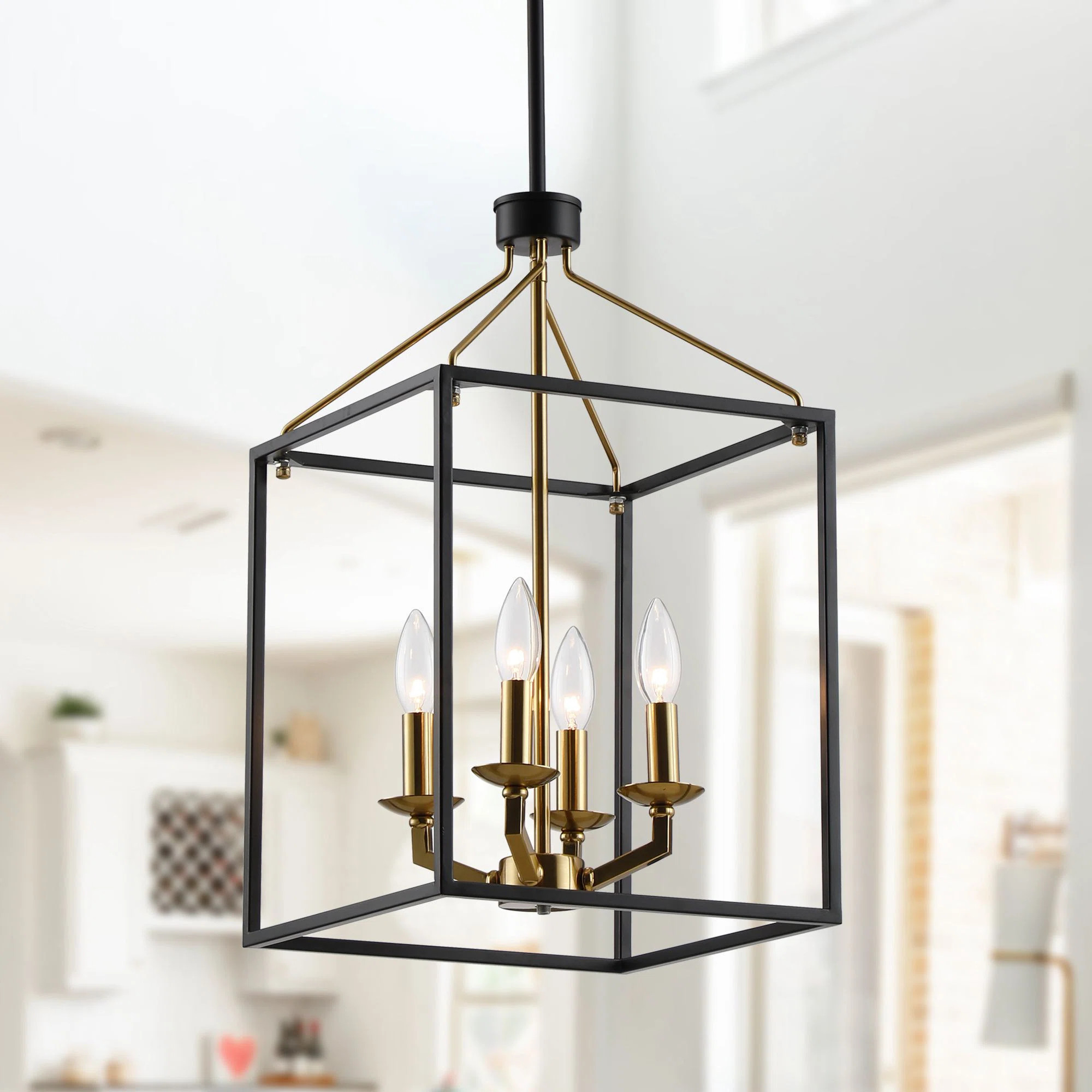 Epsom 4 - Light Dimmable Lantern Square / Rectangle Chandelier | Wayfair North America