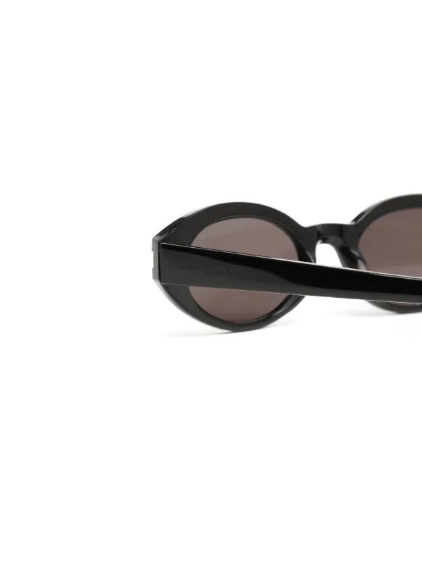 Saint Laurent Eyewear Oval Frame Sunglasses | Black | FARFETCH LV | Farfetch Global