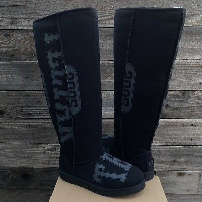 UGG x TELFAR Extra Tall Jersey Fleece Logo Black Boots Size 5 Men / Women 7 | eBay US