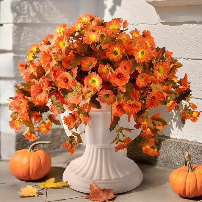 INQCMY Artificial Fall Flowers for Outdoors Realistic Fake Petunias Faux Autumn Flowers Fake Fall... | Amazon (US)