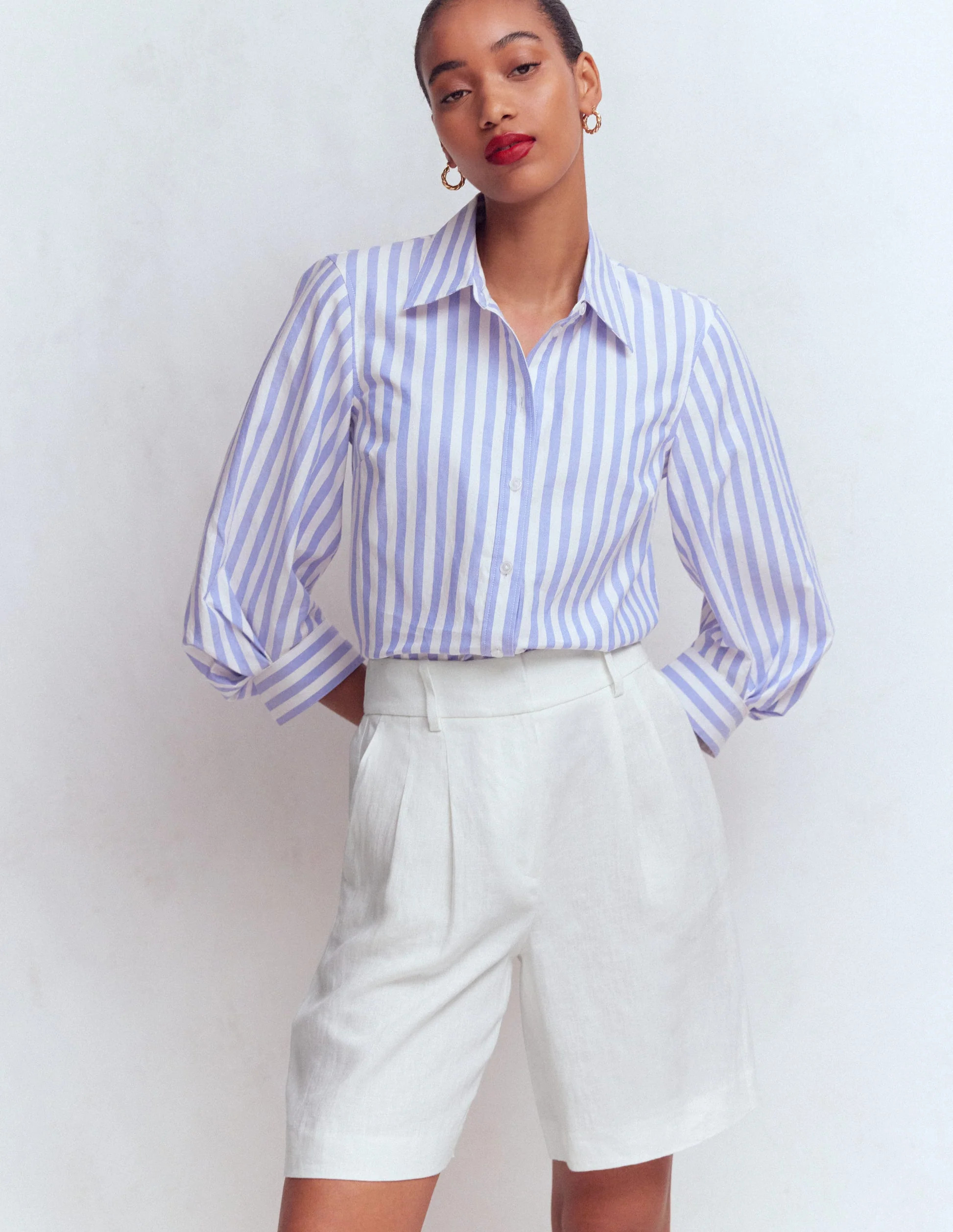 Kensington Linen Shorts-White | Boden (US)